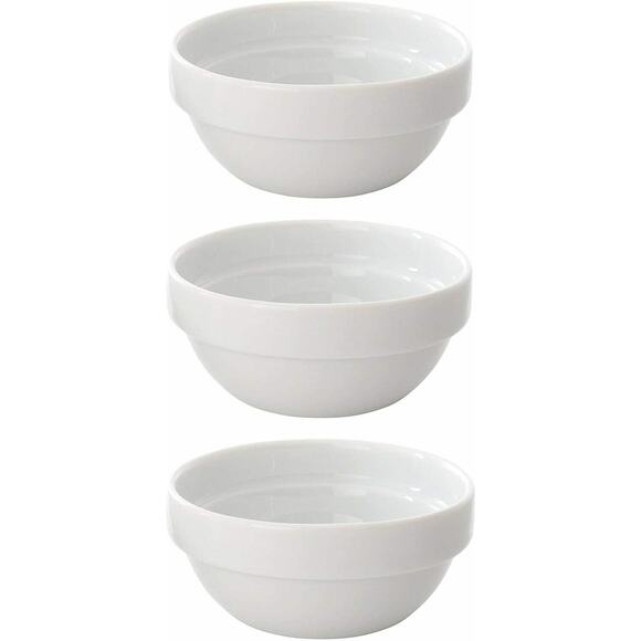 Fiddle & Fern Set of 3 Pieces White Porcelain Pinch Bowls 4.5 fl.oz / 133 ml New - Picture 7 of 14